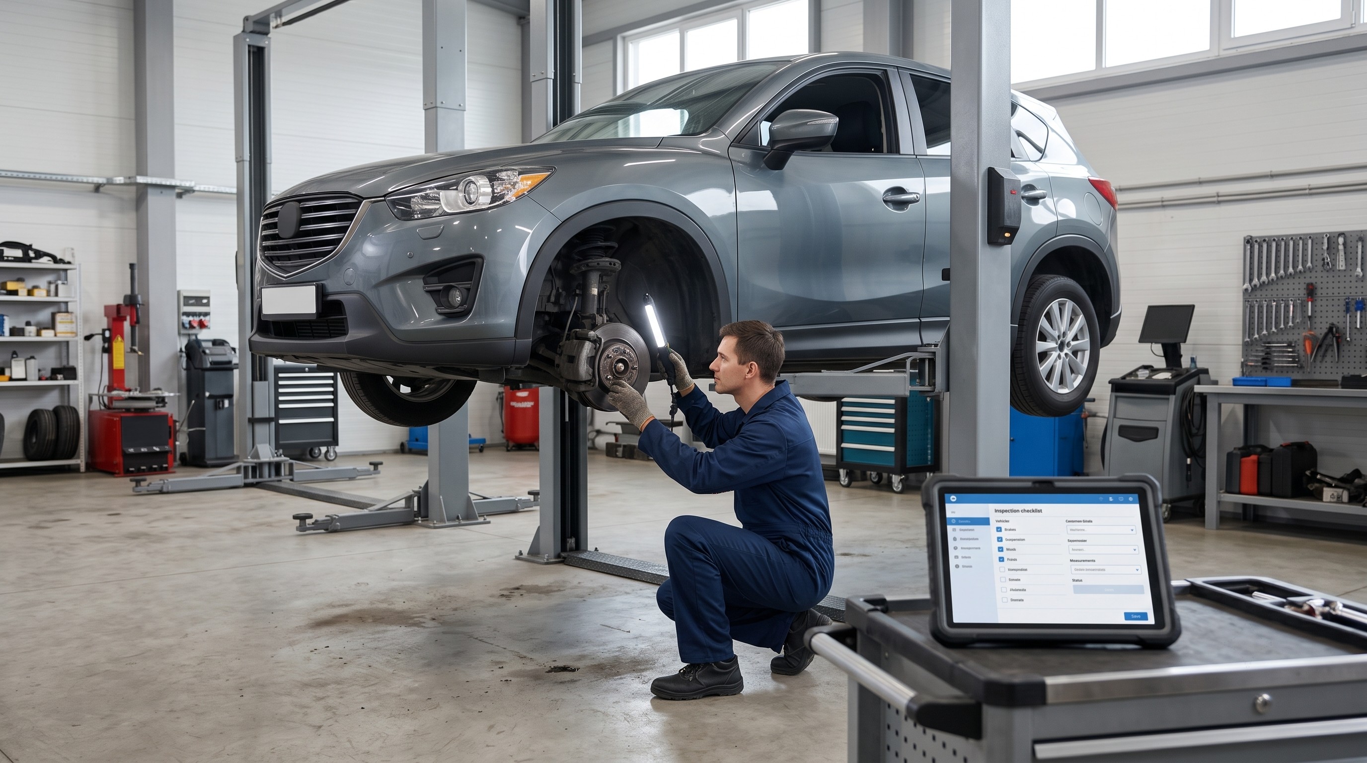 Hands using a laptop and notebook to prepare details for a vehicle sourcing request